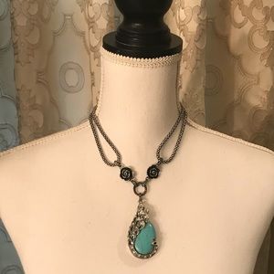 Peacock turquoise necklace